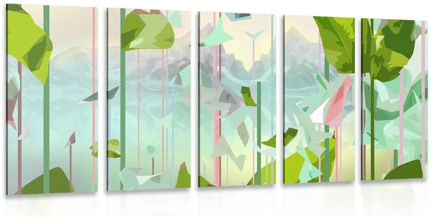 Quadri 5 pezzi – Paradiso astratto