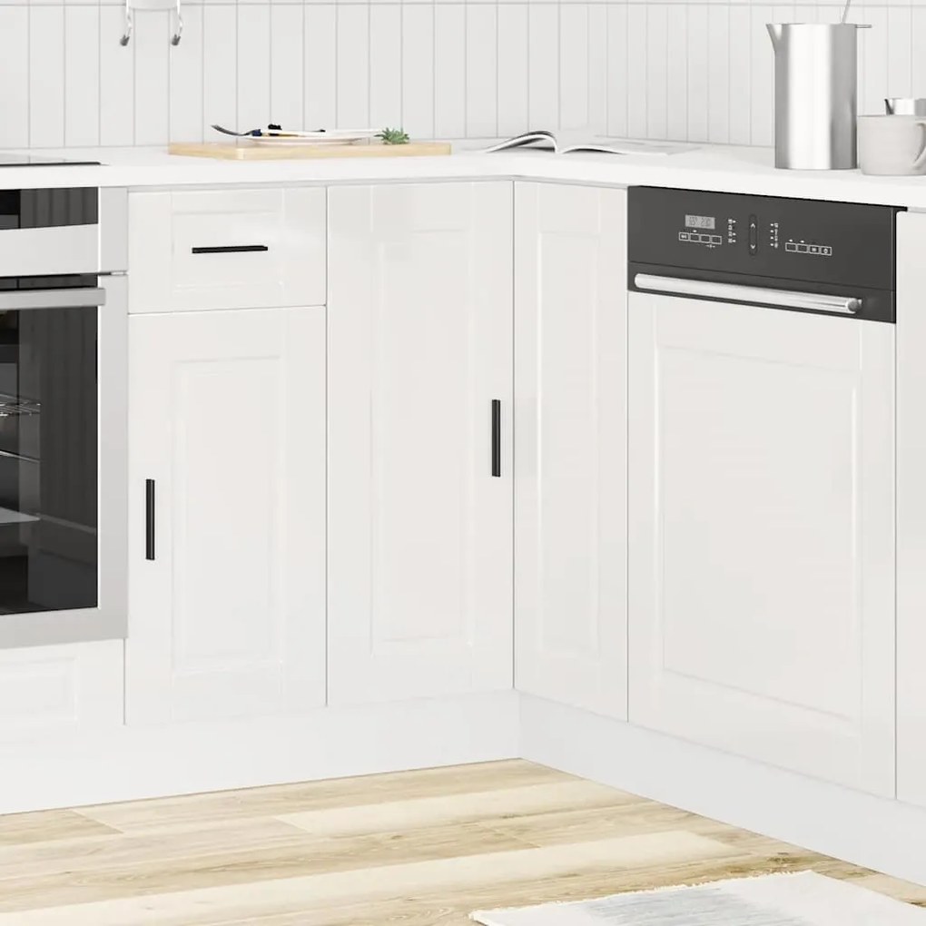 Base ad angolo cucina porto bianco lucido in legno multistrato