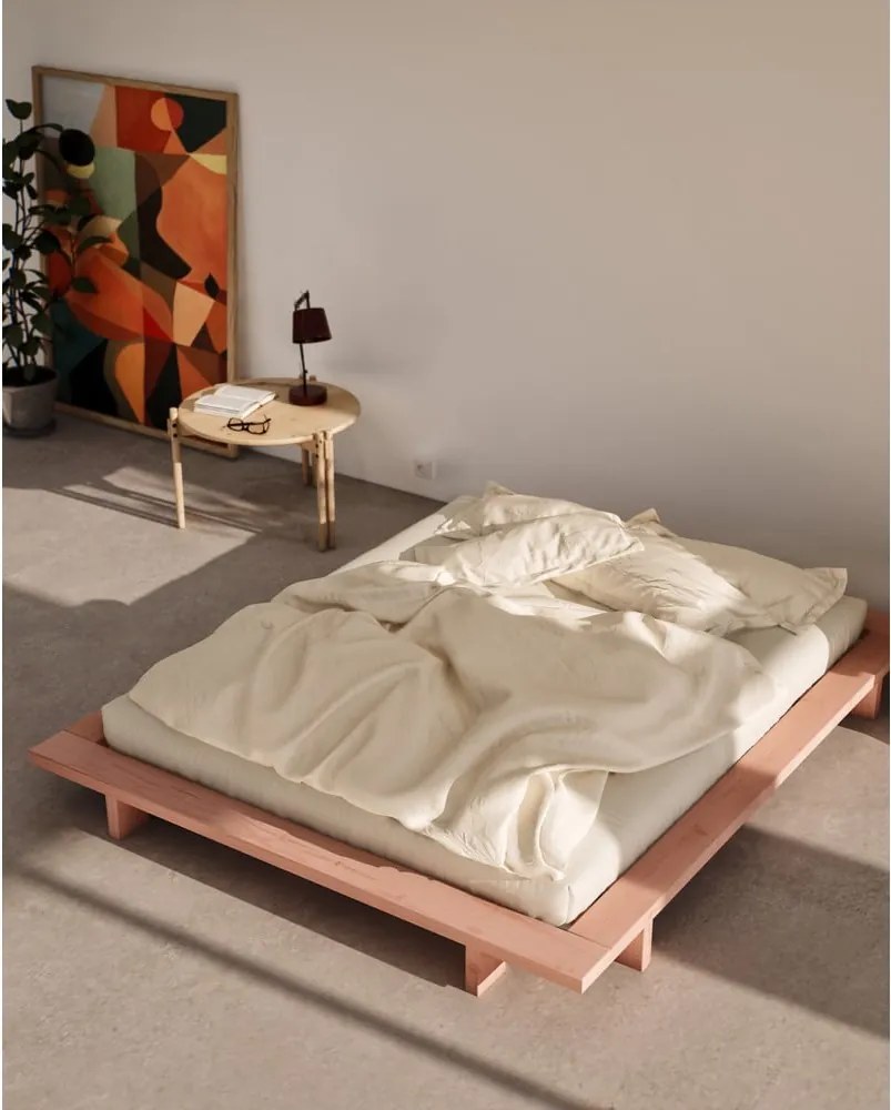 Letto matrimoniale in legno di pino rosa chiaro con griglia 180x200 cm Japan - Karup Design