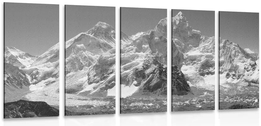 Quadri 5 pezzi – Meravigliosa cima di montagna in bianco e nero