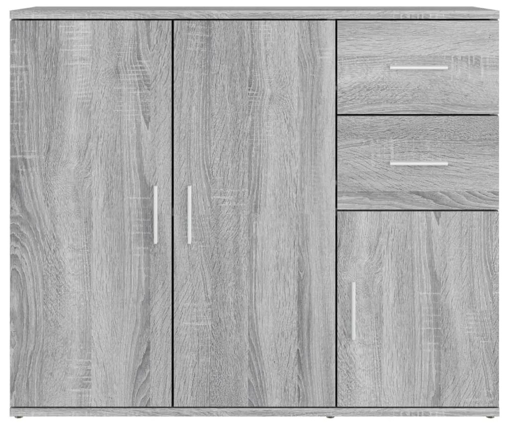 Credenza Grigio Sonoma 91x29,5x75 cm in Legno Multistrato