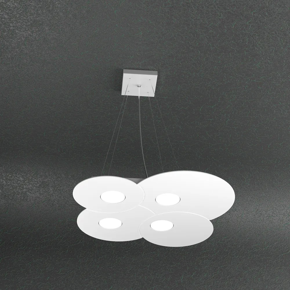 Sospensione Moderna Cloud Metallo Bianco 4 Luci Gx53