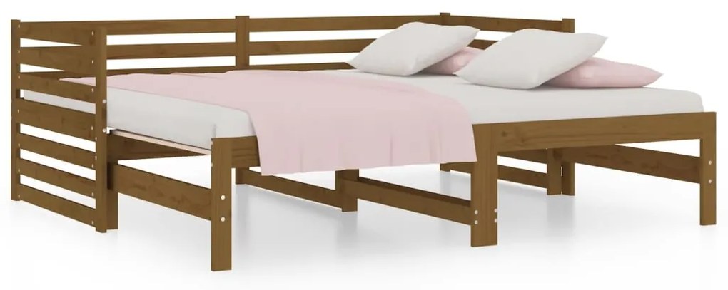 Dormeuse estraibile miele 2x(90x190) cm legno massello di pino