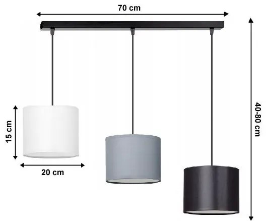 Lampadario a sospensione con filo TUZ 3xE27/60W/230V