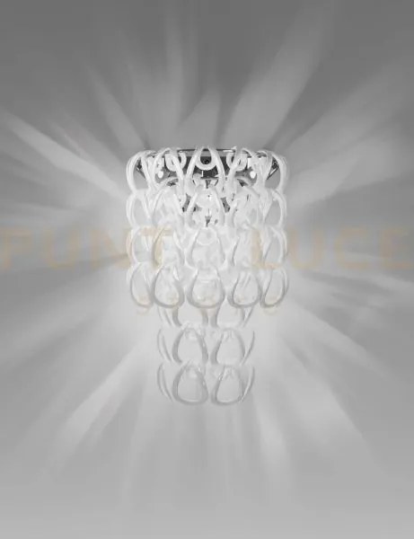 Giogali applique a parete bianco e cromo lucido 1 luce attacco e14