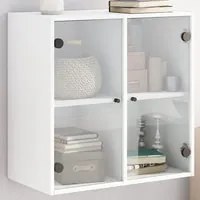 Mobile a Muro con Ante in Vetro Bianco 68x37x68,5 cmcod mxl 111149