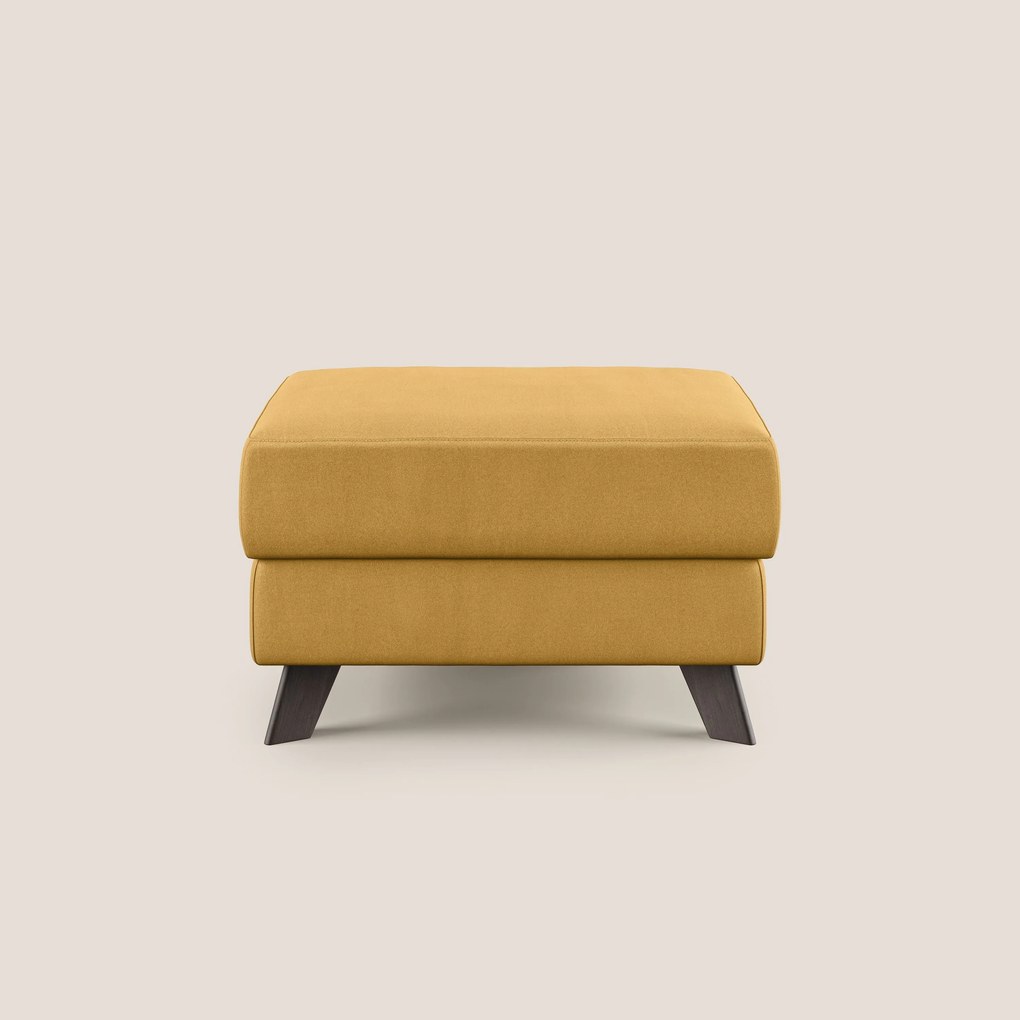 Moon Pouf contenitore e piedini alti in microfibra impermeabile T11 giallo