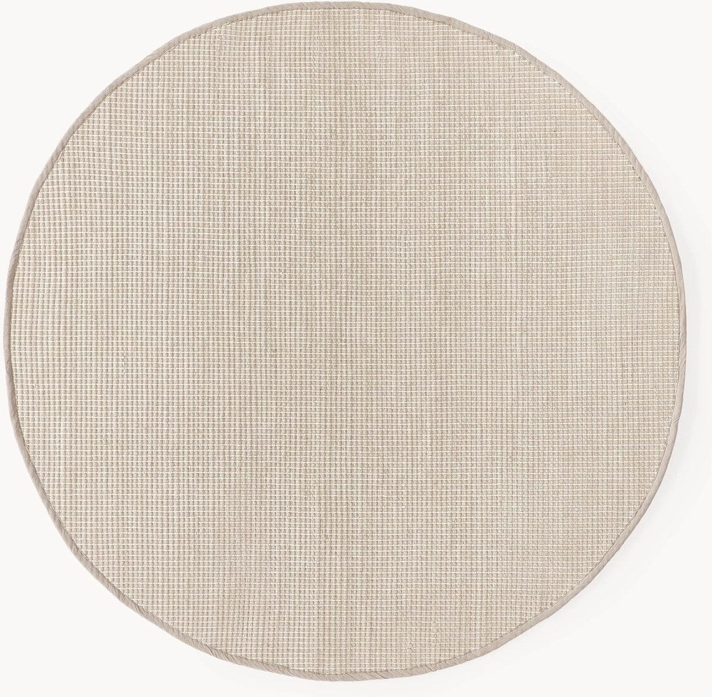 Tappeto rotondo in lana tessuto a mano Amaro