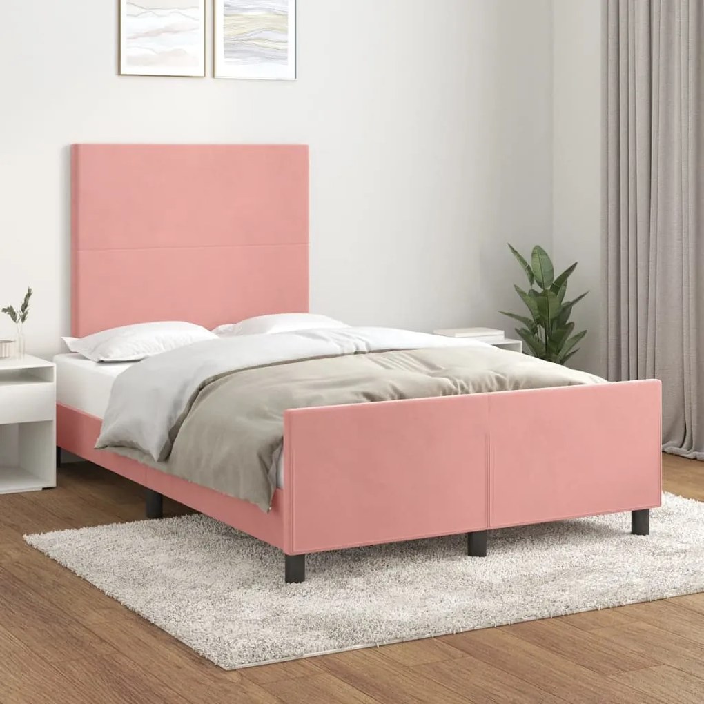 Giroletto Senza Materasso Rosa 120x190 Cm Velluto /