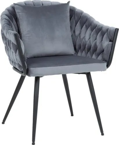 Sedia imbottita Nuvo Velvet - Grigio