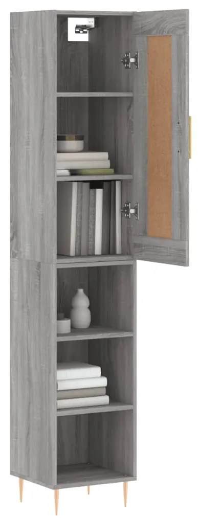 Credenza grigio sonoma 34,5x34x180 cm in legno multistrato