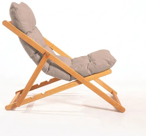 Lettino da giardino beige/faggio