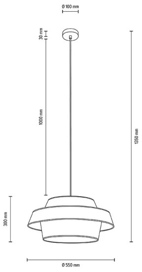 Spot-Light 150099104 - Lampadario a cavo PRETO GOLD 1xE27/60W/230V
