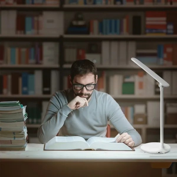 Aigostar - Lampada da tavolo LED dimmerabile ricaricabile 3W 5V 1800mAh