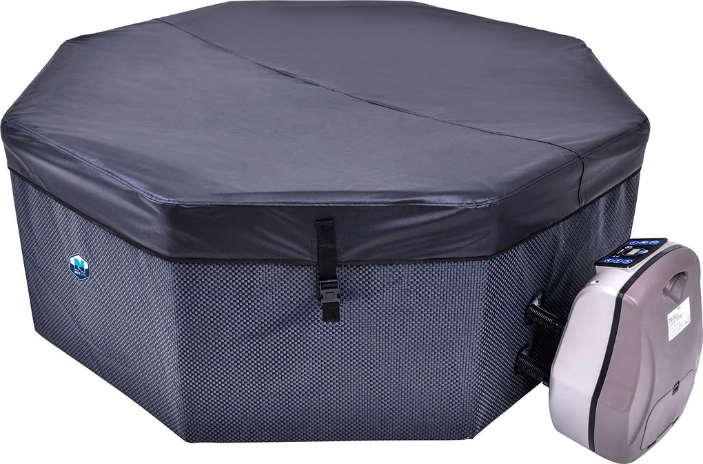 Vasca Idromassaggio da Esterno Semirigida Riscaldata 4+2 Posti Ø193x73 cm NetSpa Octopus Grigio Scuro...