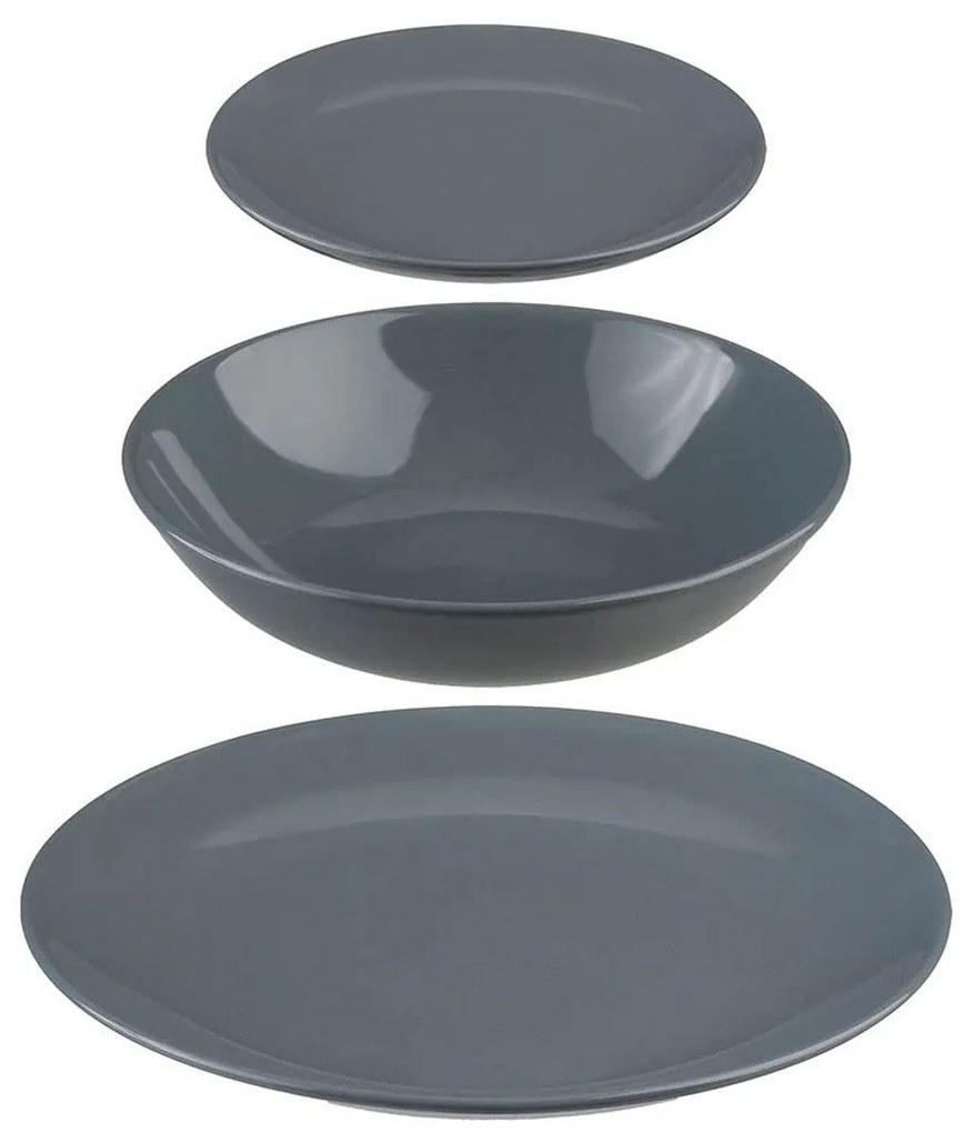 Servizio di Piatti Secret de Gourmet Ceramica Grigio (18 Pezzi)