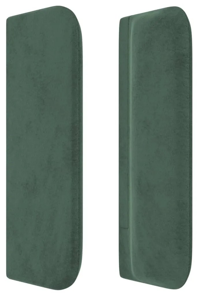 Testiera ad orecchio verde scuro 103x16x78/88 cm in velluto