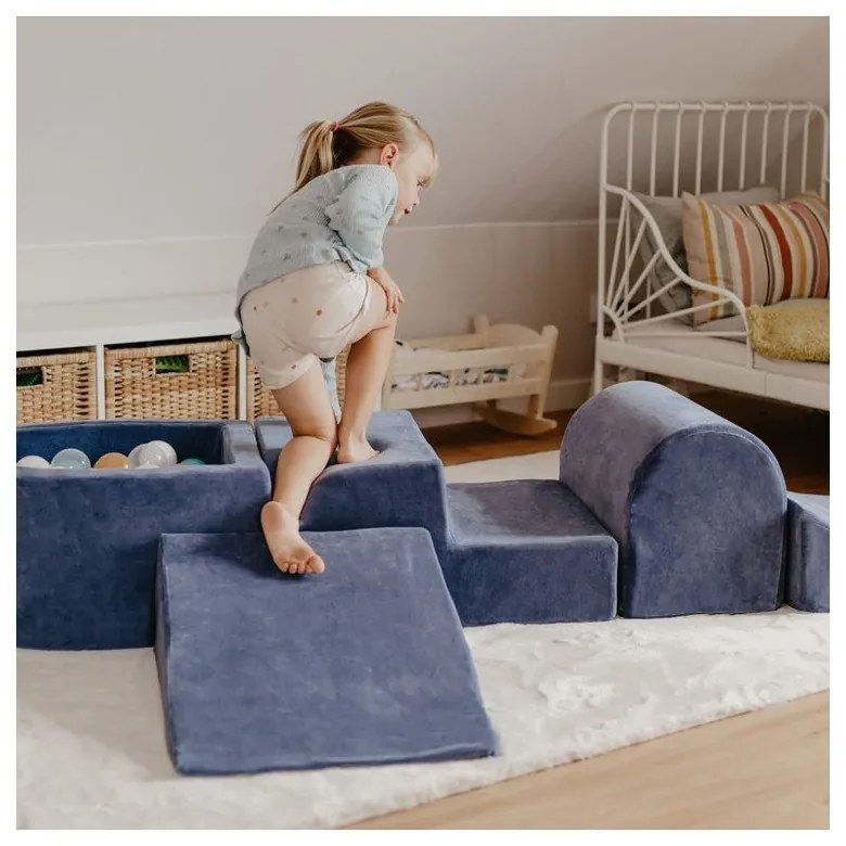 Gioco per psicomotricità grigio chiaro in velluto 3 pz altezza totale 30 cm 45x143 cm Montessori – Meowbaby