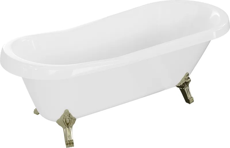 Mexen Retro vasca da bagno freestanding 170 x 75 cm, bianca, gambe dorate - 53251707500-50