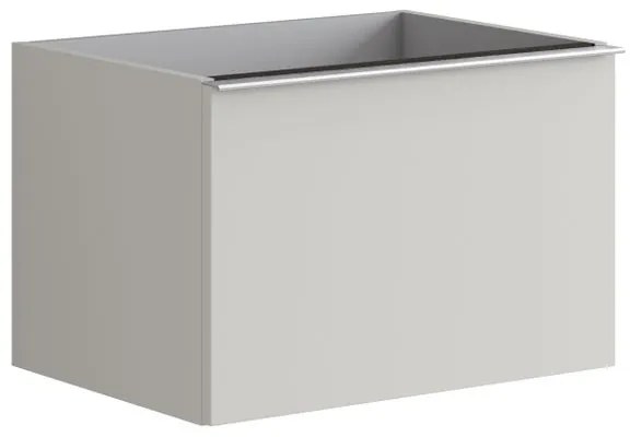 Mobile da bagno sotto lavabo Pixel plain grigio pastello e maniglia alluminio brillante laccato opaco L 60 x H 40 x P 45.5 cm 1 cassetto, lavabo non incluso