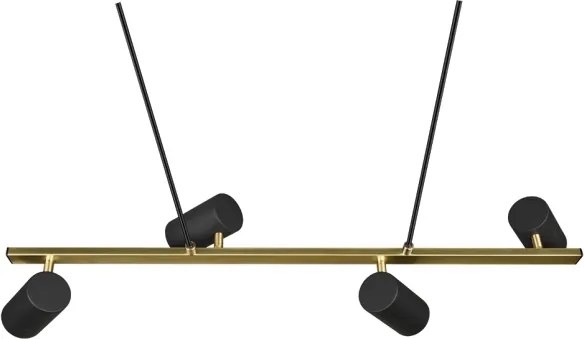 Trio - Lampadario a cavo MARLEY 4x GU10/35W/230V nero/oro