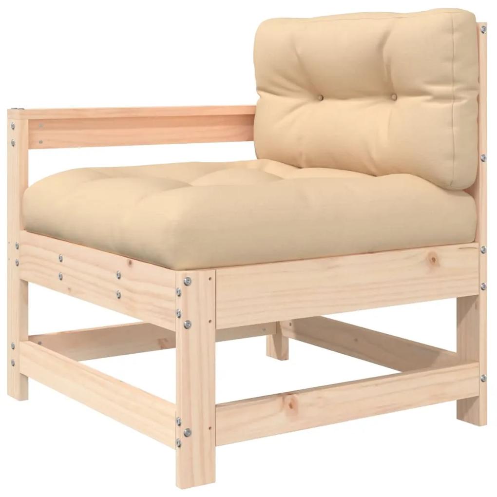 Set divani da giardino 10 pz con cuscini in legno massello