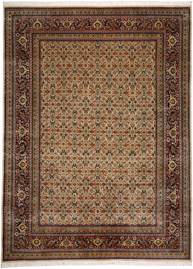 Herati Tappeto orientale 370 x 280 Beige (Indian) Annodato A Mano