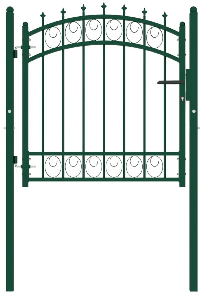 Cancello Per Recinzione Con Punte İn Acciaio 100x100 Cm Verde /