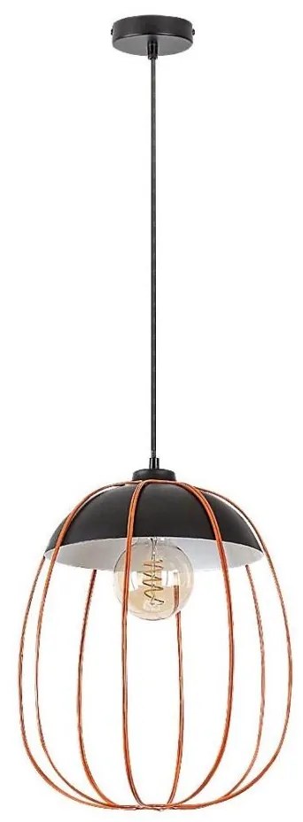 Rabalux 72034 - Lampadario a sospensione con filo SVENS 1xE27/60W/230V nero/arancione