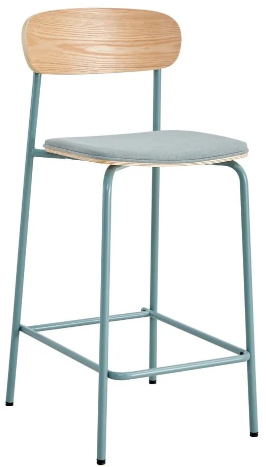 Set di 2 sgabelli da bar in colore blu-naturale (altezza seduta 66 cm) Adriana - Marckeric