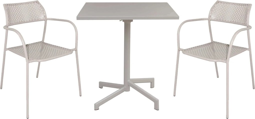 OPERA - set tavolo in alluminio cm 70 x 70 x 73 h con 2 poltrone Aviim