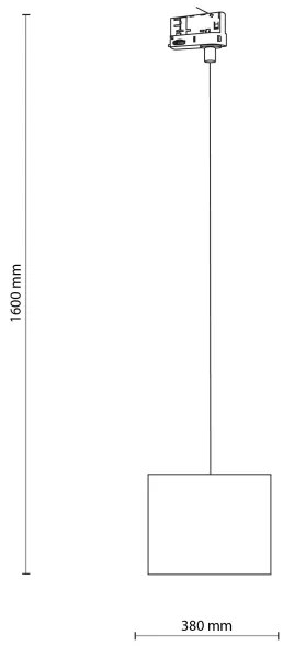 Lampadario a sospensione con filo Sistema ferroviario trifase TRACER 1xE27/15W/230V diametro 20 cm nero/marrone