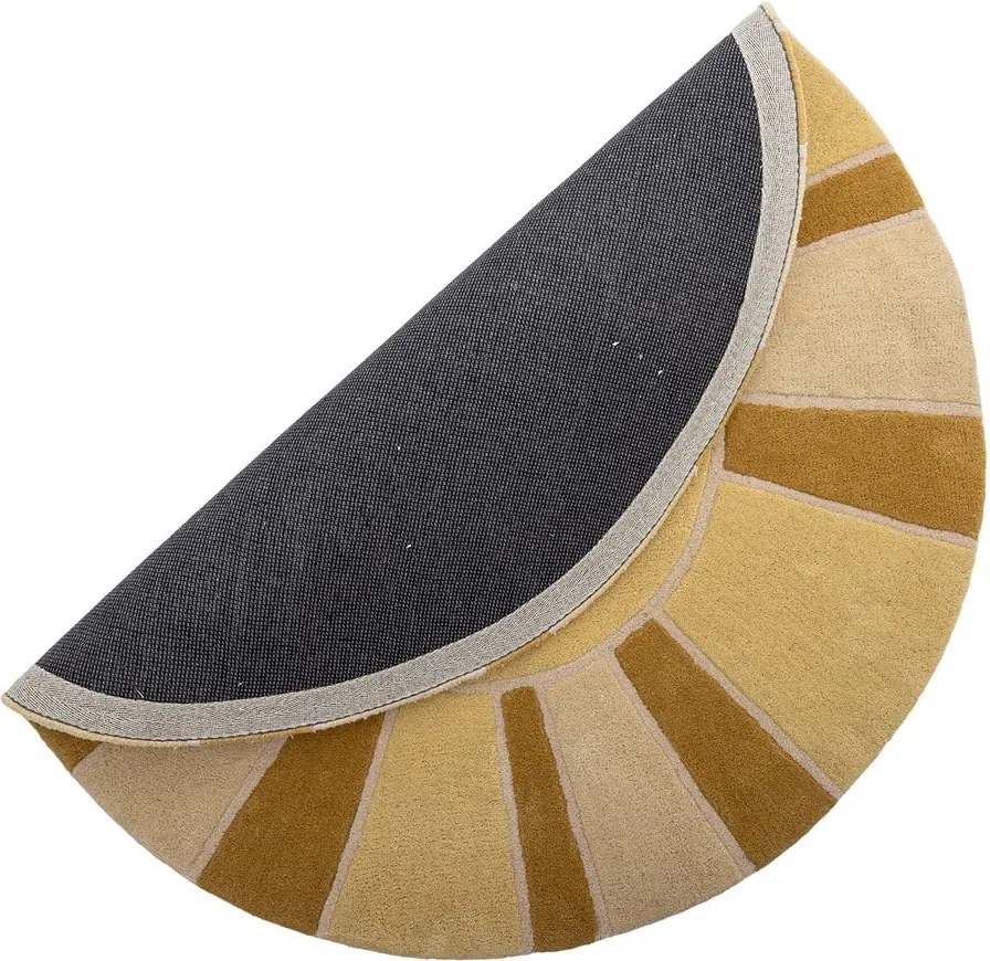 Tappeto per bambini beige e color ambra in lana ø110 cm Sun – Bloomingville Mini