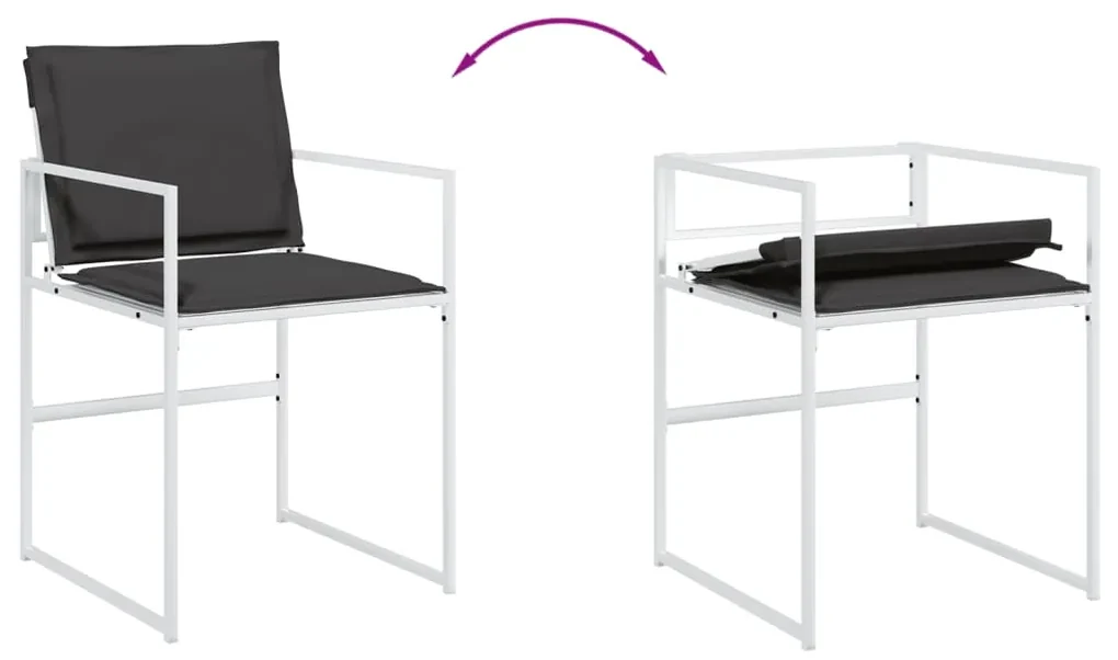 Set da pranzo da giardino 15 pz con cuscini bianco in textilene