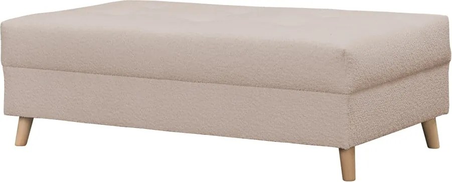 Sgabello in tessuto bouclé beige Ariella - Ropez