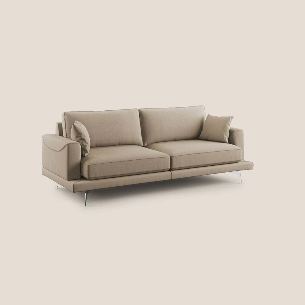 Dorian divano moderno in tessuto morbido antimacchia T05 collezione Autunno beige 178 cm