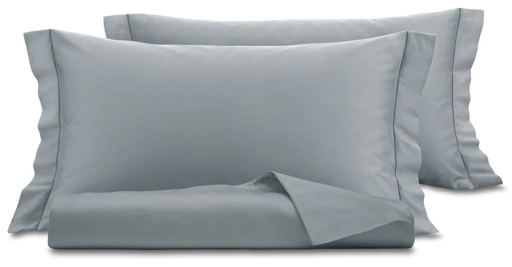 Parure copripiumino matrimoniale raso grigio SmartDecoHome