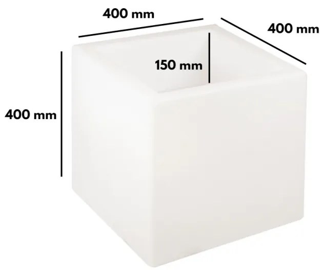 Cubo Illuminabile 40x40xH40cm, E27 Colore Bianco