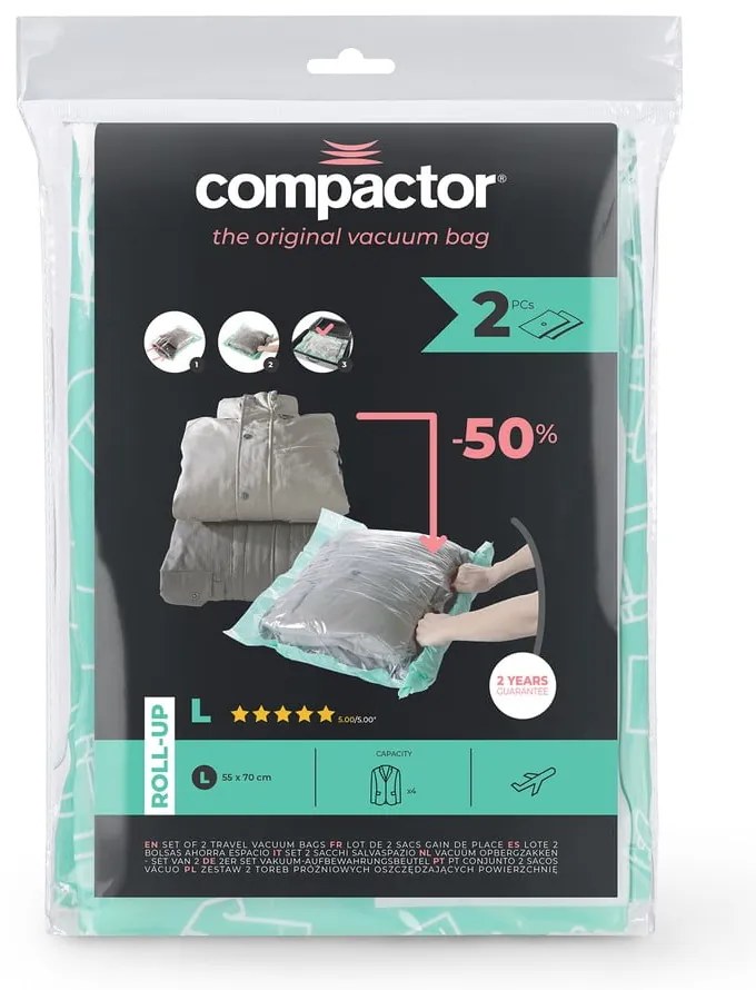 Sacchetti per il vuoto in set da 2 pezzi Roll Up L - Compactor