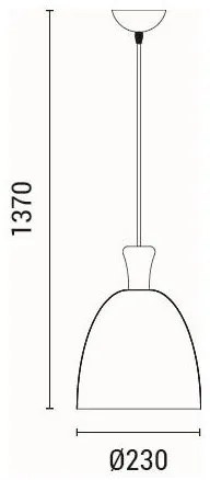 Lampadario a sospensione con filo 1xE27/15W/230V nero diametro 23 cm