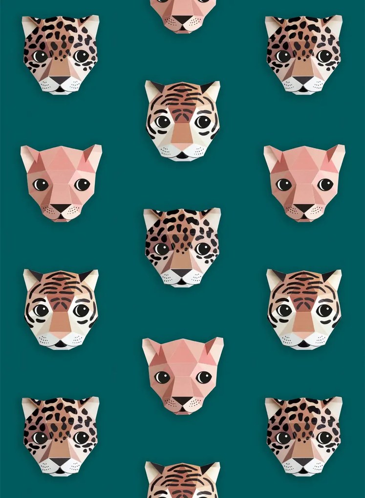 studio ditte Carta da parati Panthera - Green