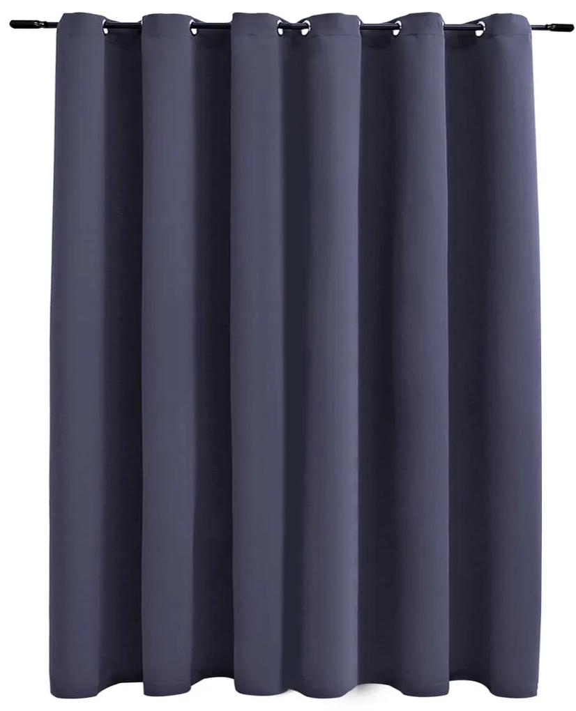 Tenda Oscurante con Anelli in Metallo Antracite 290x245 cm