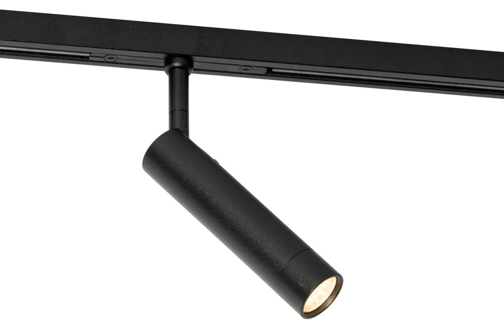 Faretto moderno nero per sistema binario monofase - Slimline Uzzy
