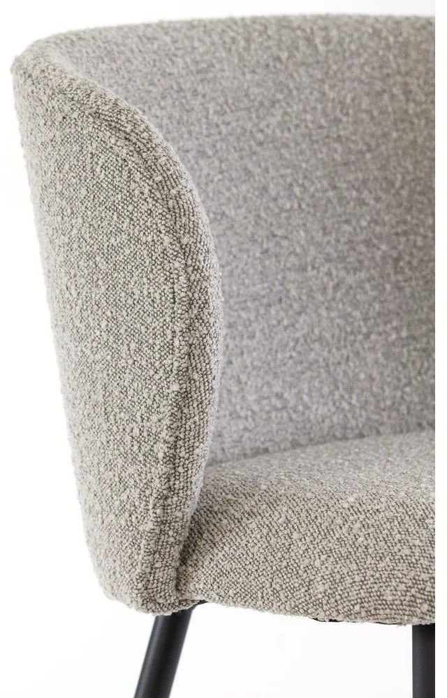 Sedia da pranzo grigia in imbottito Elyna – Light &amp; Living