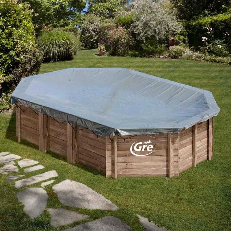 Copertura invernale per piscina tondo GRE 779525 in pvc grigio Ø 440 cm