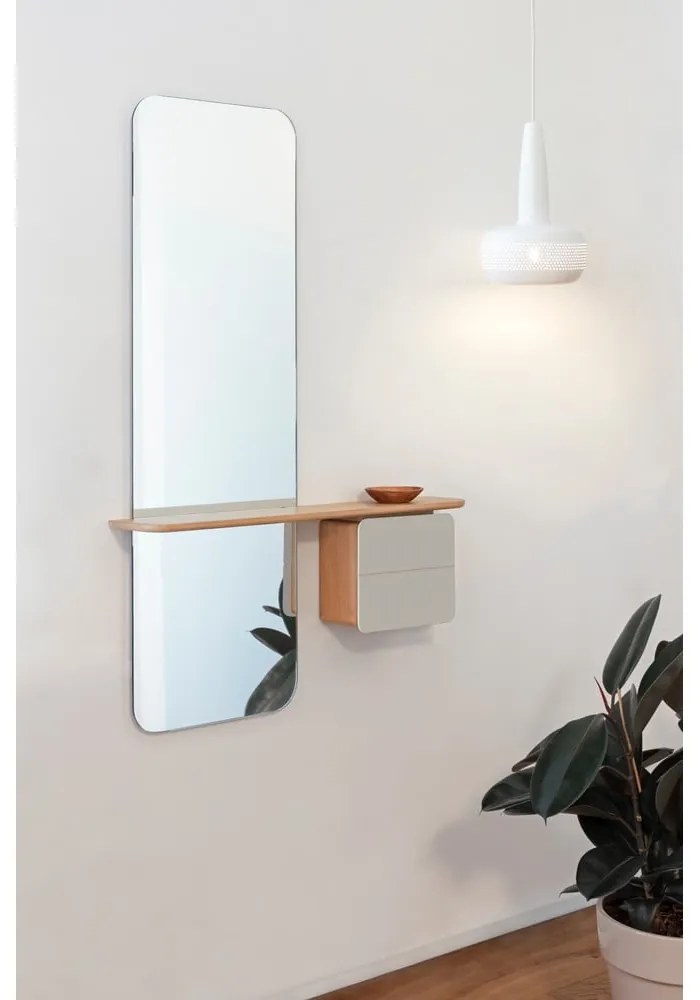 Set da ingresso in rovere con decorazioni in bianco e naturale One More Look - UMAGE