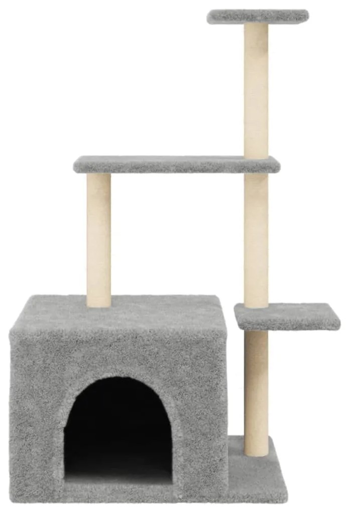 Albero per gatti con tiragraffi in sisal grigio chiaro 110 cm