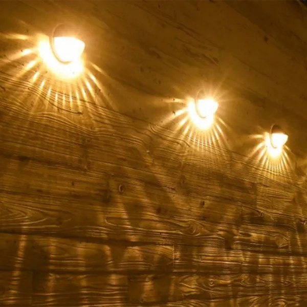 Aigostar - Lampada da parete solare LED RGB 2W 1,2V nera IP44