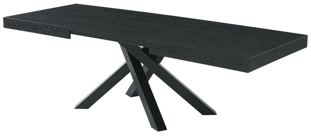 Tavolo da pranzo allungabile da 6 a 10 coperti in MDF e Metallo Nero - CATONAV