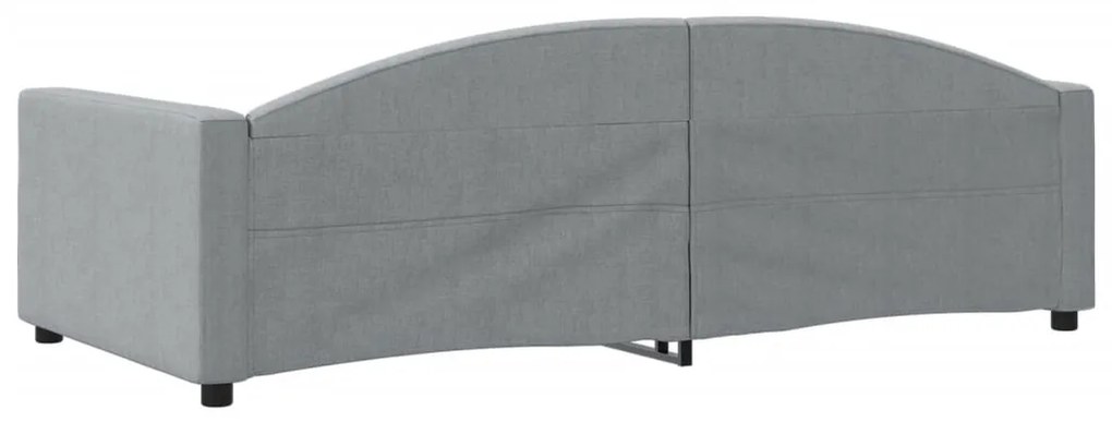 Letto da giorno grigio chiaro 100x200 cm in tessuto